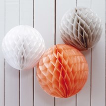Honeycombs - Korall, grå, vit (3-pack)