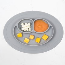 Mini Mat - Portionstallrik i silikon, grå