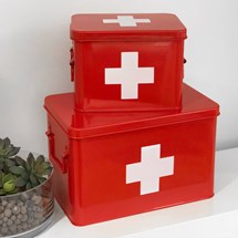 Första hjälpen-låda, röd