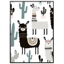 Poster - Lama & kaktus