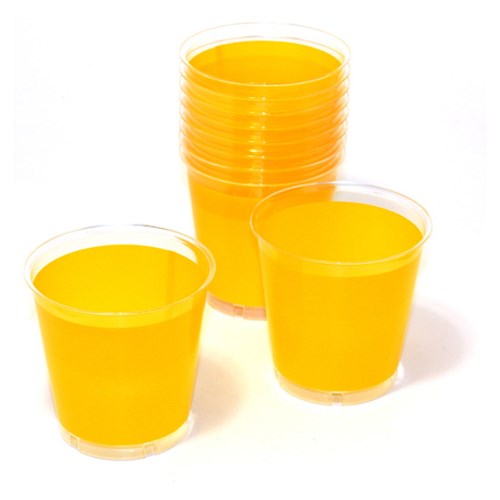 Engångsartiklar till fest, gul, Plastglas (10-pack)