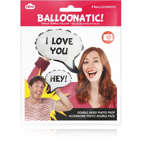Uppblåsbar pratbubbla - Balloonatic, I Love You / HEY