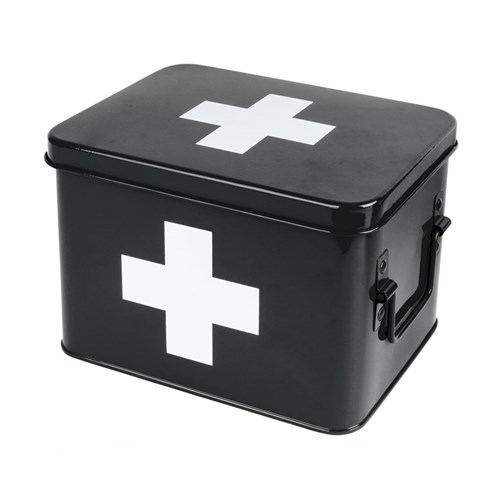 Första hjälpen-låda, svart, Medium