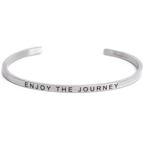 Armband med budskap - Cuff, Silver, Enjoy the Journey