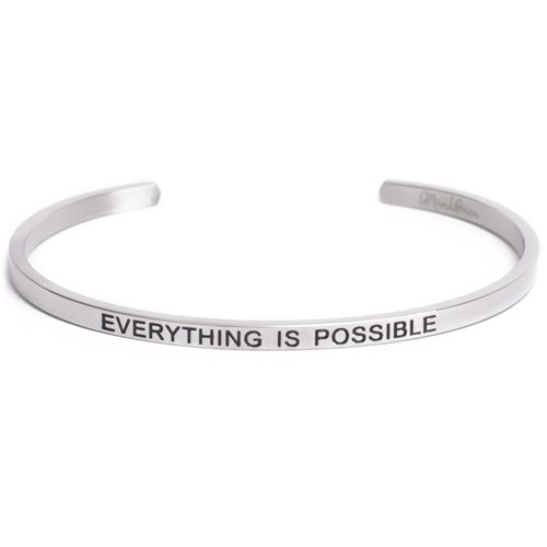 Armband med budskap - Cuff, Silver, Everything is Possible