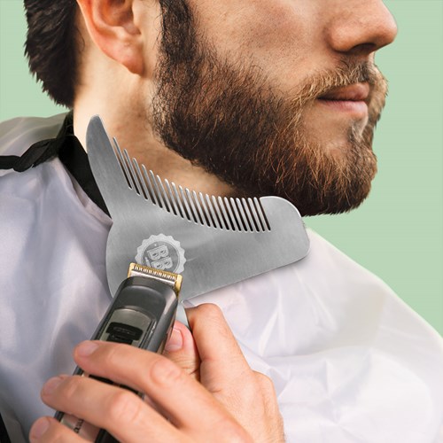 Konturkam för skägg - Beard Buddy, Rostfritt Stål