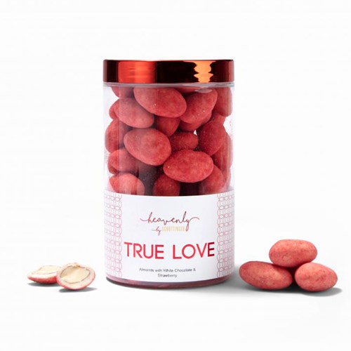 Mandelkulor med vit choklad & jordgubb - TRUE LOVE, 250 g