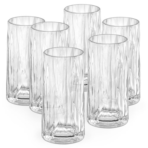 Okrossbart glas i plast, 30 cl - Koziol, 6-pack
